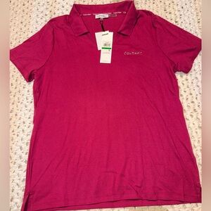 Calvin Klein Women's Magenta Short Sleeve Polo